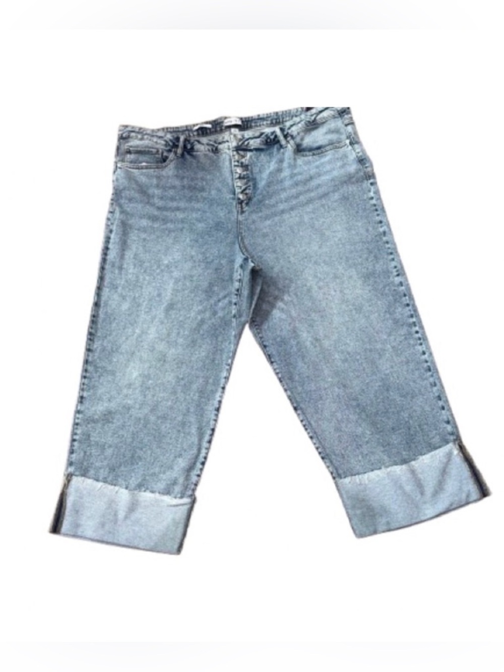 AVA & VIV *NWT* Women's High Rise Straight Cuffed‎ Cigarette Jeans | Sz 26